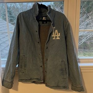 Starter unisex Los Angeles denim jacket size M varsity